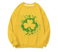 Girls And Boys Round Neck Felpe Spring And Autumn St Day Middle And Large Children's Felpe Retro Personality 2D Printing Children's Casual Felpa con motivo gatto ragazza, giallo., 3-4 Jahre
