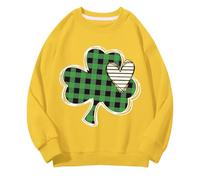 Girls And Boys Round Neck Felpe Spring And Autumn St Day Middle And Large Children's Felpe Retro Personality 2D Printing Children's Casual Felpa nera per ragazze, giallo., 12-13 Jahre