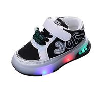 Girls and Boys Spring Summer and Autumn Children's Sports Shoes for Small and Medium Size Children's Toddler Shoes Flashing Light Casual Sports Shoes Scarpe da uomo, Nero , 26 EU