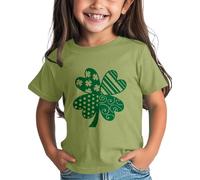 Girls and Boys St Day Shirt Graphic Tee Comfort Fit for Daily Wear Green Ages 1 15 leggings per ragazze, Ag., 6-7 Jahre