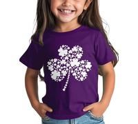 Girls and Boys St Day Shirt Graphic Tee Comfortable Fit for Daily Wear Green Ages 1 15 Festliche Damen, Lilla, 6-7 Anni