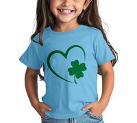 Girls and Boys St Day Shirt Graphic Tee Comfortable Fit for Daily Wear Green Ages 1 15 Shirt S Girl, Celeste., 6-7 Jahre