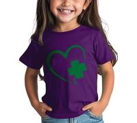 Girls and Boys St Day Shirt Graphic Tee Comfortable Fit for Daily Wear Green Ages 1 15 Shirt S Girl, Lilla, 6-7 Jahre