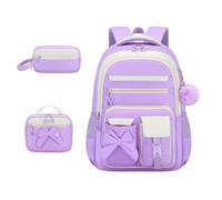 Girls Backpack Set - Anti-Theft Bookbag with Lunch Pouch & Pencil Case, b | Tessuto Oxford e poliestere per una lunga durata. Spazioso 29 x 21 x 44 cm. Set completo include il pranzo e la custodia in