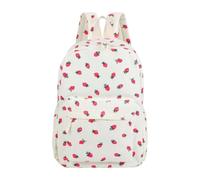 Girls Backpack with Zipper Cute Strawberry Nylon Large Capacity Bag