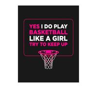Girl's Basketball Quotes Poster - Funny Motivational Wall Art with Smack Talk, Inspirational Decor for Teen Girl's Bedroom, Home Gym & Sports Room(Unframed,16x24inch(40x60cm))
