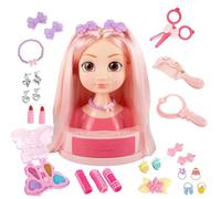 Girls Beauty Salon Set per parrucchiere, cosa per bambine e bambine, set da 26 giochi di inganno per parrucchiere, testa delle bambole e orecchini