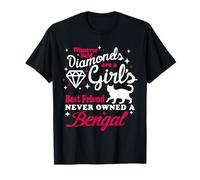 Girl's Best Friend Never Owned A Bengal Cat Funny Kitten Maglietta