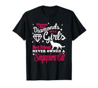 Girl's Best Friend Never Owned A Bengal Cat Funny Kitten Maglietta