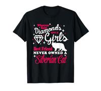 Girl's Best Friend Never Owned A Siberian Cat Funny Kitten Maglietta