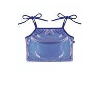 Girls' Carnival Sequined Top - E Shine Performance Wear Gilet Corto Glitterato per Saggi di Danza E Feste (Blue 10-11 Years)