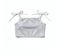 Girls' Carnival Sequined Top - E Shine Performance Wear Gilet Corto Glitterato per Saggi di Danza E Feste (Silver 10-11 Years)