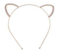 Girls Cat Ear Headband - Glitter Rhinestone Hoop for Children, Fun Photo Booth Accessory, Decorative Hairband for Costume Play, Halloween Event, School , Cosplay Theme Day, Fancy Dress Occasions