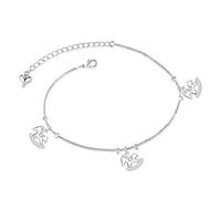 Girls di braccialetti alla caviglia di alimentazione femminile 18 k argento in acciaio in acciaio in acciaio cubico zirconia cubica lunghezza regolabile gioielli con corpo caviglia ipoallergenico, 26