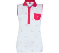 girls golf Polo Little Leaves, bianco/rosso