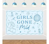 Girls Gone Mild Bach Party Sfondo, Girls Night in Slumber Bridal Shower Decorazioni Blu Sleepover Addio al nubilato Sfondo Chill Bachelorette Decor per Sleepover Wedding Supplies