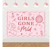 Girls Gone Mild Bach Party Sfondo, Girls Night in Slumber Bridal Shower Decorazioni rosa Sleepover Bachelorette Party Sfondo Chill Wedding Decor per interni ed esterni Poster da appendere alla parete