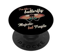 Girl's I'm Like a Butterfly per un lepidotterologo PopSockets PopGrip Adesivo