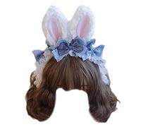 Girls Lecile Pieghettate Con Un Gambo A Forma Testa A Forma Coniglio Che Scatta Carnivali Fotografiche Per La Festa Peluche Fasce La Donna Lavare Le Fasce Viso Della