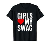 Girls Love My Swag Heart Funny Hip Hop Maglietta