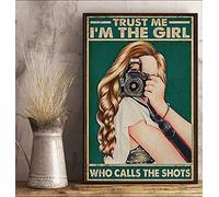 Girls Love Photography HD ing Vintage Home Decor Fotografo Ragazza Fotografo Poster Vintage Targa in latta 20,3 x 30,5 cm Regalo divertente
