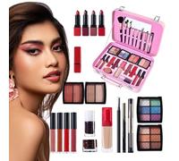 Girls Makeup Kit, Large Capacity Cosmetic Set, Waterproof Makeup Palettes, Long-Lasting and Reusable Case, Perfect for Birthday Dress-Up, Fun Gift for Kids, Travel-Friendly