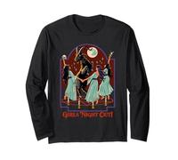 Girl's Night Out Witches Retro Vintage Funny Adult Humor Maglia a Manica