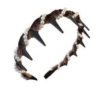 Girls Pearl Land - Wave Hair Cinghies con denti | Banda per capelli perle resistenti agli slad per donne e ragazze, elegante fascia per matrimoni, acconciature da sposa, festa e vita quotidiana