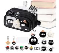 Girls Pencil Case, 10 Compartment Stationery Organizer With Keychain,= | Ten Compartment Design Keeps Pens, Pencils, Erasers, Markers, And School Supplies Neatly Sorted, While The Keychain Adds Conv
