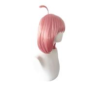 Girls Pink Synthetic Fibre Short Short Straight Cosplay Parrucca con Frangia, Parrucche Festa in Costume Anime, Moda Adorabili Parrucche Rosa per Donne (per adulti)