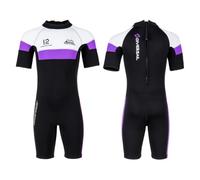 Girls,S,Muta in Neoprene 2,5 mm Due Pezzi per Bambini e Bambine, Set con Giacca con Zip Frontale e Pantaloncini, Costume Termico con Protezione Solare UPF 50+ per Surf, Nuoto, Snorkeling