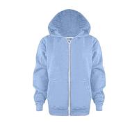 Girls Sweater Lettera Stampato Felpa con Cappuccio Zipper Up Felpe Bambini Unisex Cappotto Morbido Camicetta Con Tasca Nonno Ragazza Io Era Una Volta Il suo Angelo Maglione, Celeste., 5-6 Jahre