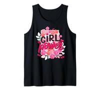 Girls T Shirt, Strong Women's Day March, Floral Girl Power Canotta