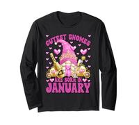 Girls Trip Birthday Princess GNOME Graphic Born in January Maglia a Manica