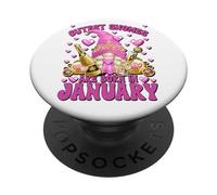 Girls Trip Birthday Princess Gnome Graphic Born In January PopSockets PopGrip Adesivo