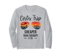 Girls Trip Cheaper Than a Therapy 2026 Hawaii Group Matching Maglia a Manica