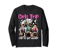 Girls Trip Salem 1692 Time To Get Wicked Halloween Group Maglia a Manica