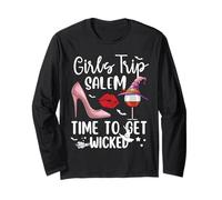 Girls Trip Salem Time To Get Wicked Halloween Group Matching Maglia a Manica