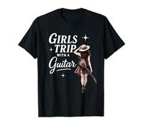 Girls Trip with a Guitar Funny Road Trip Musician Vacation Maglietta