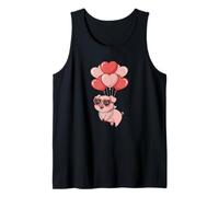 Girls Womens Moms Valentines Day Hearts Show Pig Lover Canotta