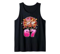 Girls Womens Thanksgiving 67 Six Seven Meme Pink Bow Turkey Canotta