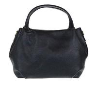 Girly Handbags Borsa a mano da donna in vera pelle, Nero , Medium
