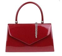 Girly HandBags - Pochette da donna in vernice gialla, piccola borsetta rigida, custodia rigida, Borgogna (Rosso) - .