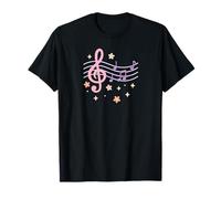 Girly Music | Simpatico Design Pastello con Chiave di Violino e Note Maglietta