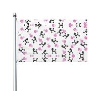Girly Rosa Bottiglia Di Profumo E Barboncino All'aperto Quattro Stagioni Bandiera Bifacciale Vacanza Bandiera Con Asola Sfondo Decorativo Forniture Per Il Partito