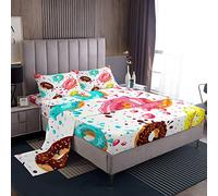 Girly Sheet Set di lenzuola per bambini ragazzi ragazze Cioccolato Dolce Dessert Lenzuola 3 Pezzi Singolo