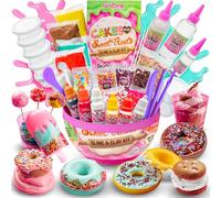 GirlZone Pasqualone Bambina Uovo Sorpresa Slime Kit Cakes & Sweet Treats Regalo Ragazza Fai da te con Argilla per Bambina per fare Slime Soffice Profumato, Butter Slime et Squishy