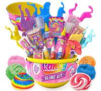 GirlZone Pasqualone Bambina Uovo Sorpresa Slime Kit Candy Regalo Ragazza Kit Fai da te per Slime Arcobaleno Soffice, Cloud Slime Trasparente, Butter e Altro, Compleanno Bambini