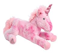 GirlZone Unicorno di peluche rosa imbottito, grande, 45,7 cm, morbido e coccoloso, perfetto regalo di compleanno per ragazze