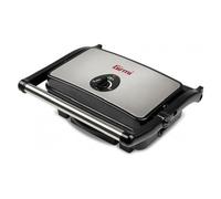 Girmi BS11 Bistecchiera, 1500 W, Corpo inox, Piastre 27 x 17 cm, Regolazione temperarura, Cassetto per raccolta liquidi, Ampia maniglia antiscottatura, Nero